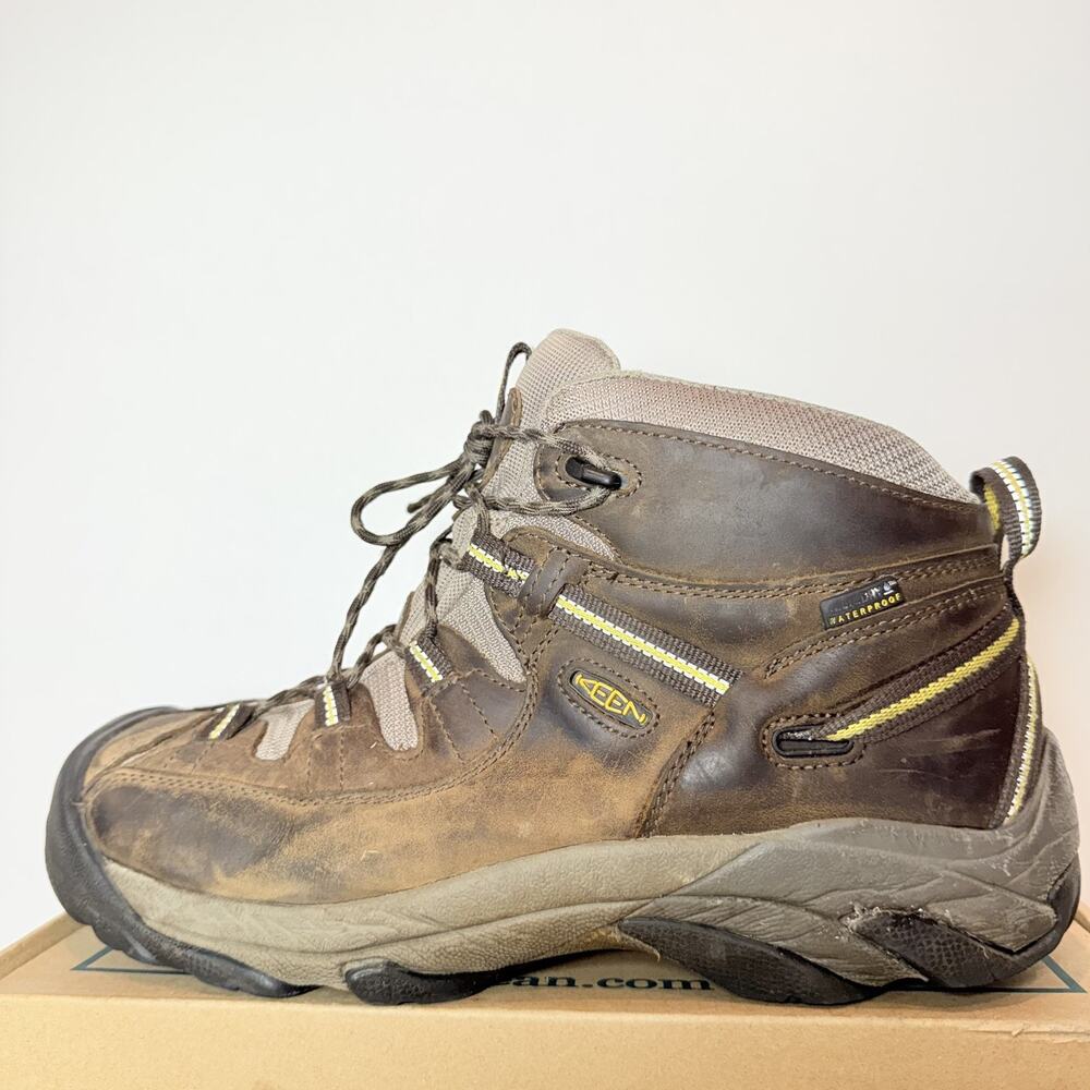 Men's Size 11 Keen Targhee II Mid Waterproof Hiking Boots Brown Leather Trail